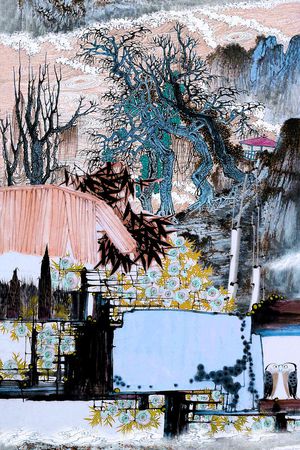 清爽花卉印花华亿平台图片