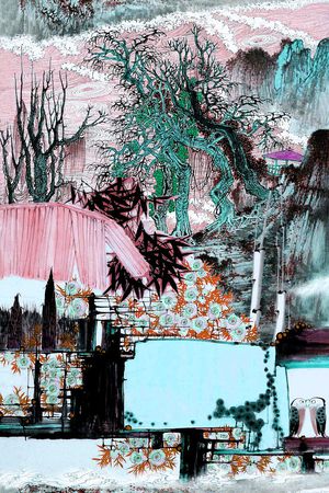 清爽花卉印花华亿平台图片