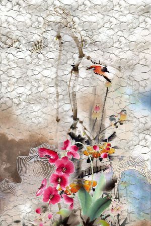 水墨印花华亿平台图片