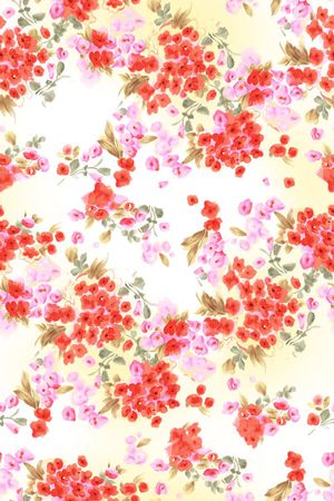 水彩浪漫花卉印花华亿平台图片