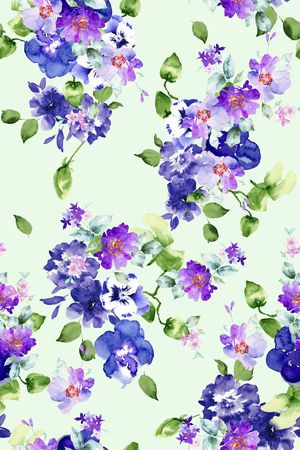 浪漫水彩花卉印花华亿平台图片