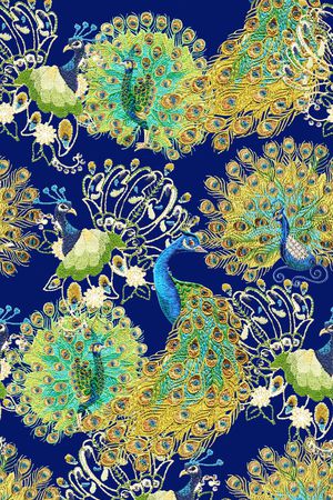 孔雀印花华亿平台图片