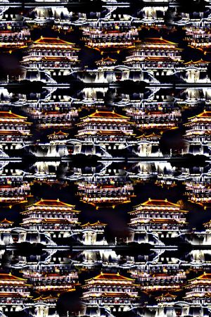 城市复古房子印花印花华亿平台图片