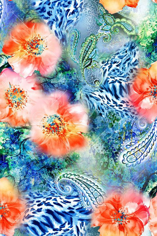 花卉印花华亿平台图片