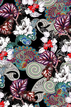 佩斯利漩涡印花华亿平台图片