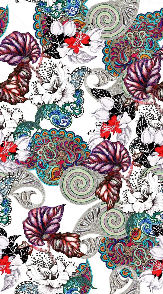 佩斯利漩涡印花华亿平台图片