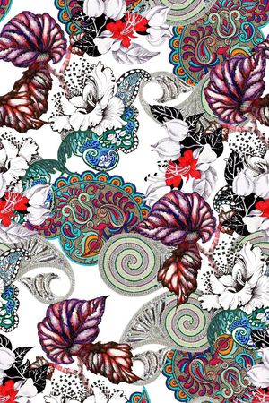 佩斯利漩涡印花华亿平台图片