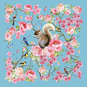 水彩手绘花鸟印花华亿平台图片