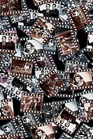 手绘复古电影人物印花印花华亿平台图片