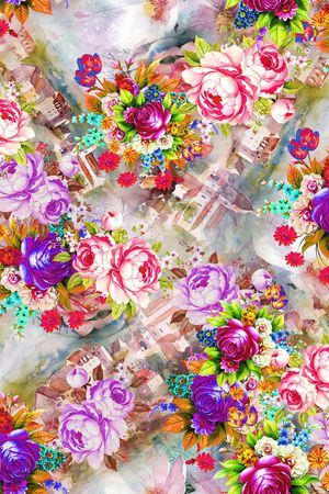 牡丹印花华亿平台图片