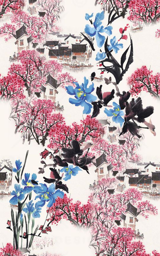 中国风印花华亿平台图片