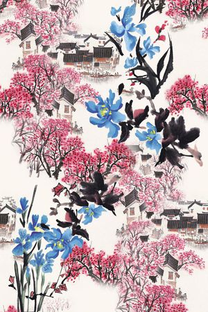 中国风印花华亿平台图片