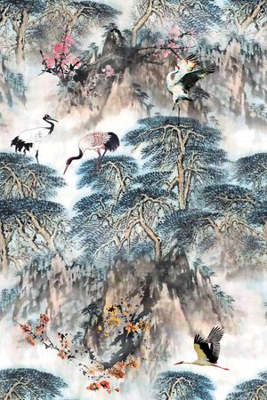 中国风印花华亿平台图片