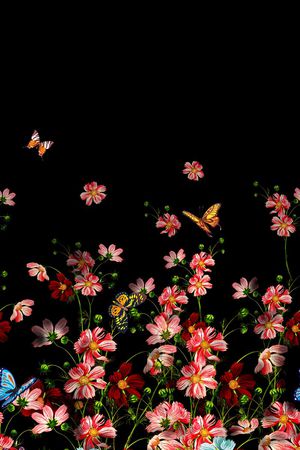 蝴蝶印花华亿平台图片