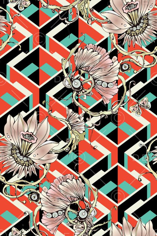 植物纹印花华亿平台图片