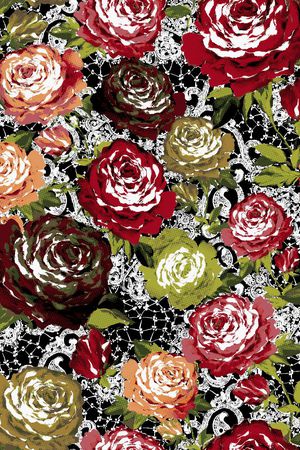 玫瑰印花华亿平台图片