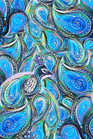 孔雀印花华亿平台图片