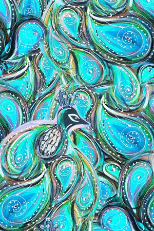 孔雀印花华亿平台图片