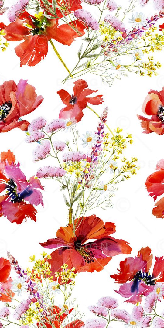 罂粟花印花华亿平台图片