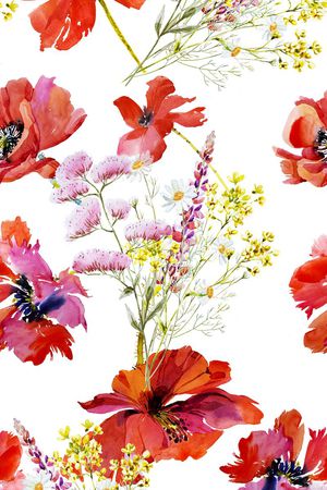 罂粟花印花华亿平台图片