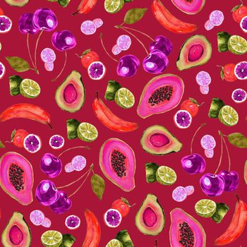 701454-水果木瓜牛油果青柠香蕉红