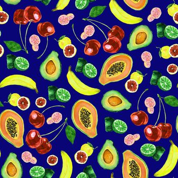 701455-水果木瓜牛油果青柠香蕉蓝