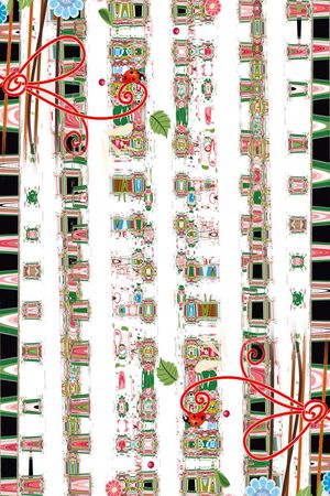 水彩花卉长丝巾印花华亿平台图片