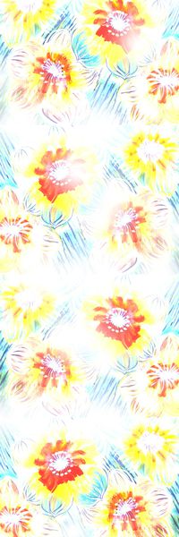 水彩花卉围巾印花华亿平台图片