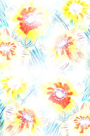 水彩花卉围巾印花华亿平台图片