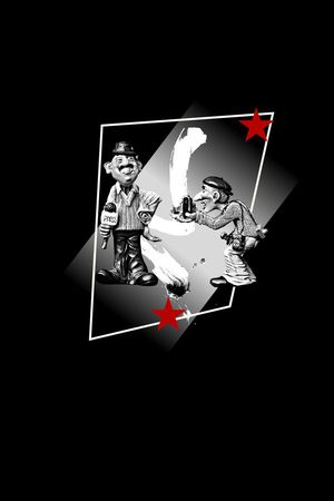 手绘手工小丑人物印花印花华亿平台图片