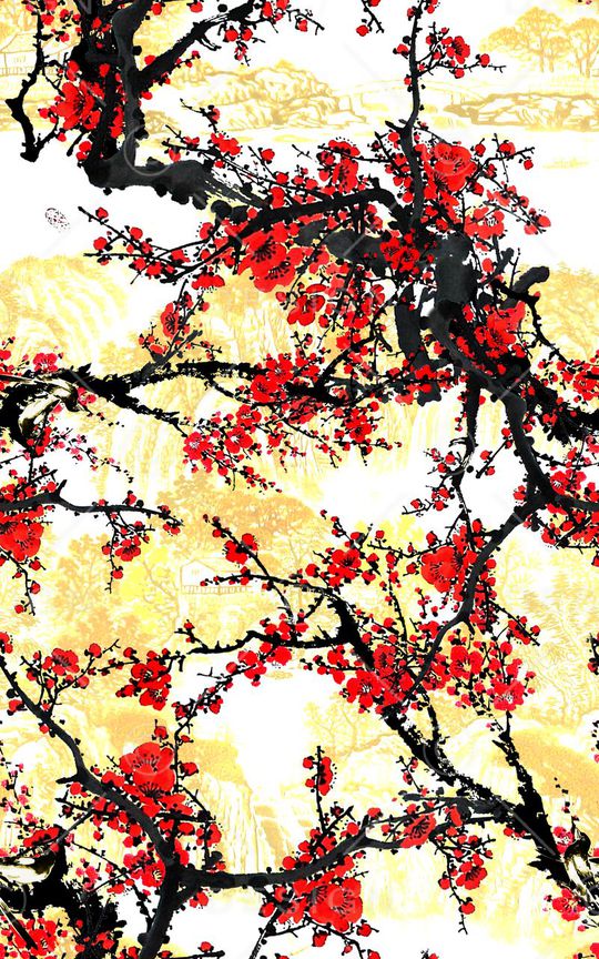 工笔画花朵印花华亿平台图片