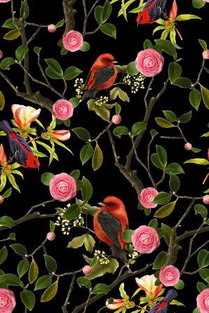 花鸟印花华亿平台图片