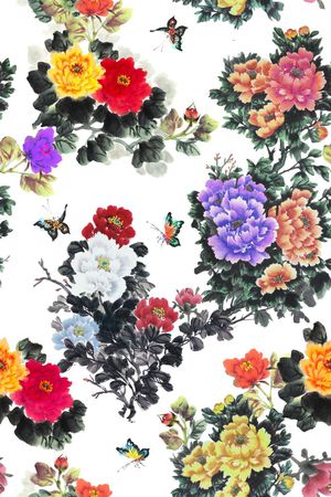 牡丹印花华亿平台图片