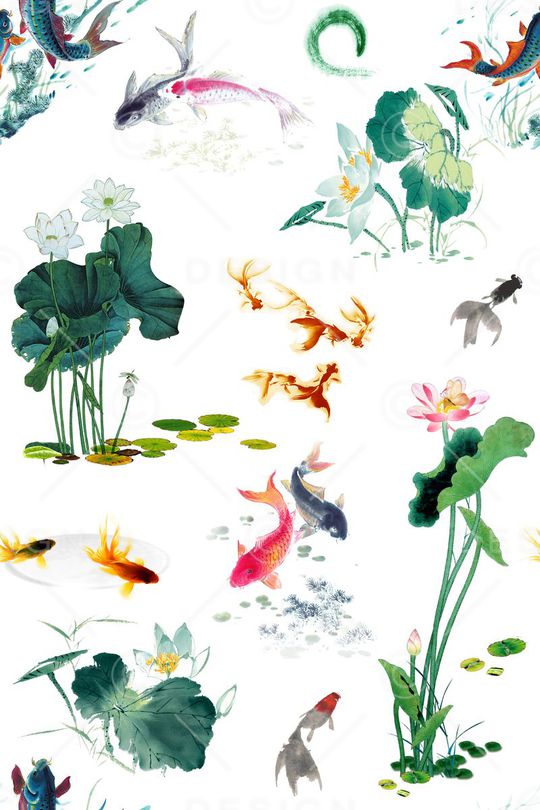 金鱼印花华亿平台图片