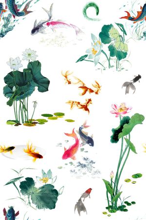 金鱼印花华亿平台图片