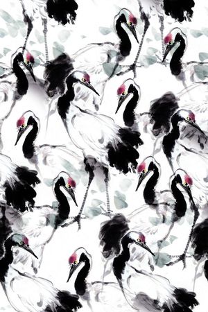 仙鹤印花华亿平台图片