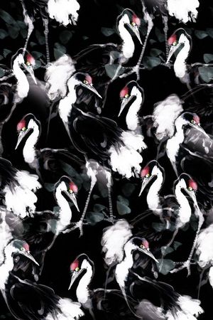 仙鹤印花华亿平台图片