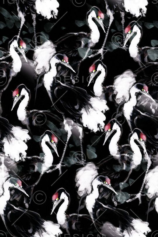 仙鹤印花华亿平台图片