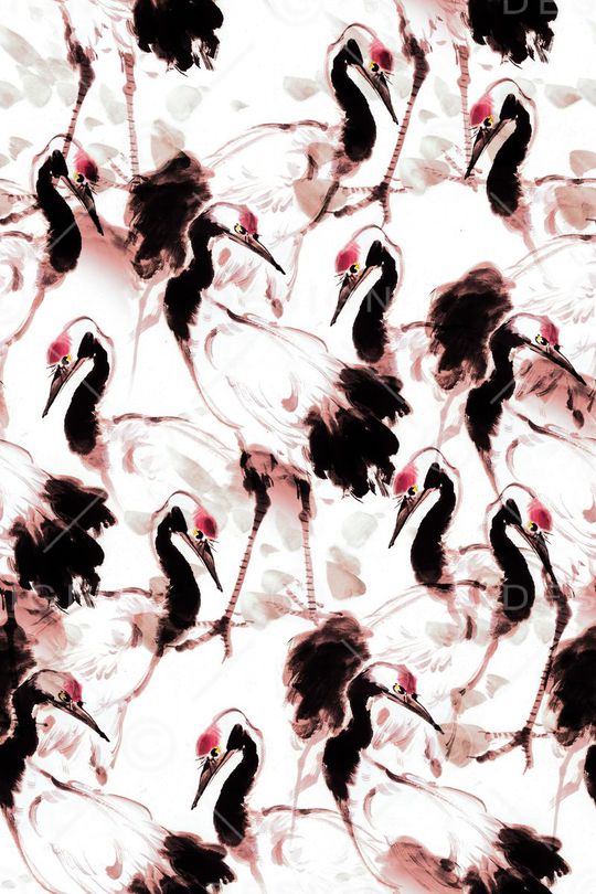 仙鹤印花华亿平台图片