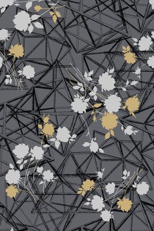 抽象花卉印花华亿平台图片