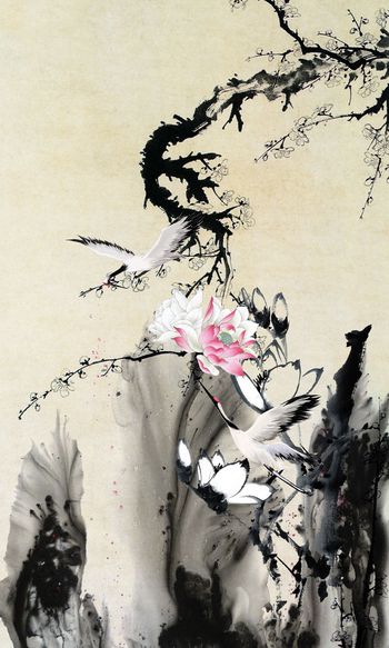 荷花印花华亿平台图片