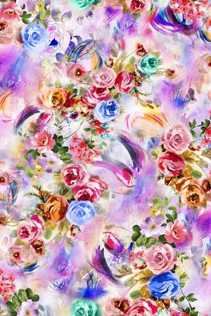 组合花卉印花华亿平台图片