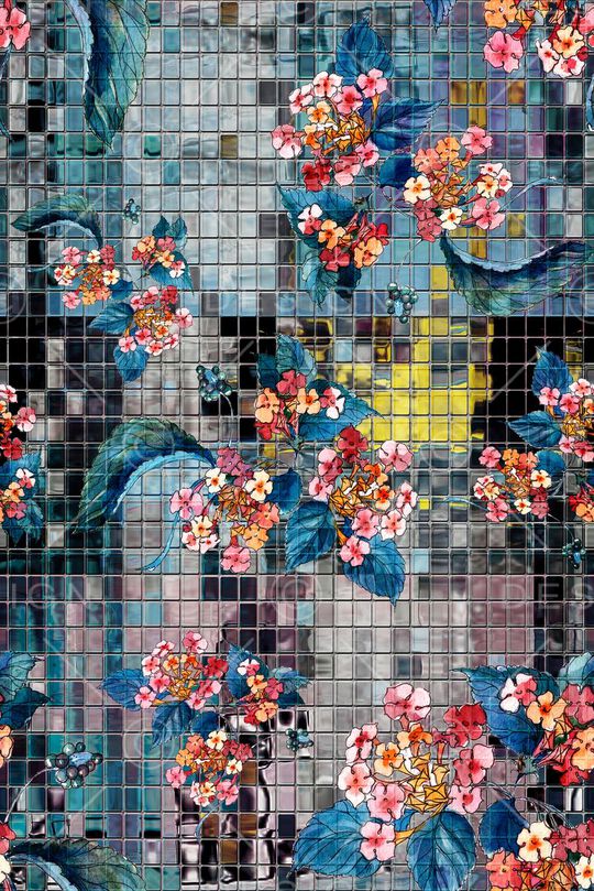 马赛克印花华亿平台图片