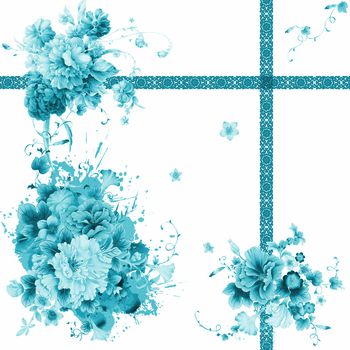 青花瓷纹样印花华亿平台图片