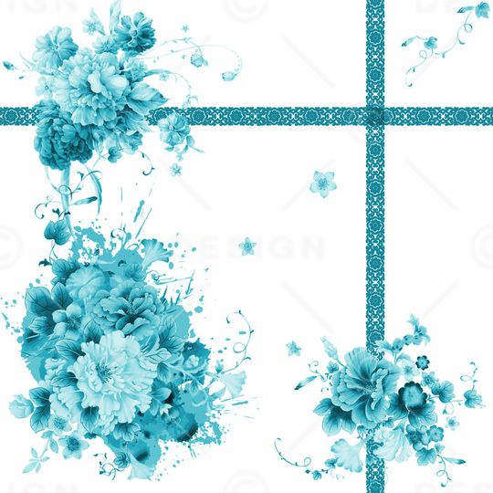 青花瓷纹样印花华亿平台图片