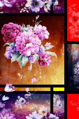 几何中西结合印花华亿平台图片