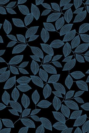 抽象手绘满版树叶纹理印花华亿平台图片