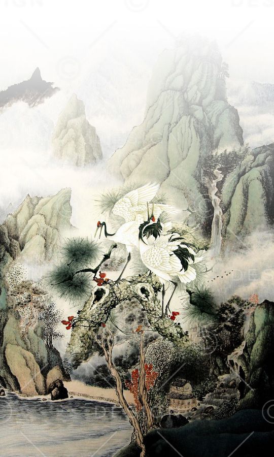 仙鹤印花华亿平台图片