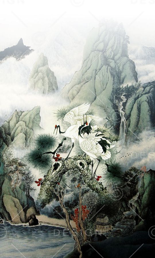 仙鹤印花华亿平台图片