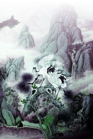 仙鹤印花华亿平台图片